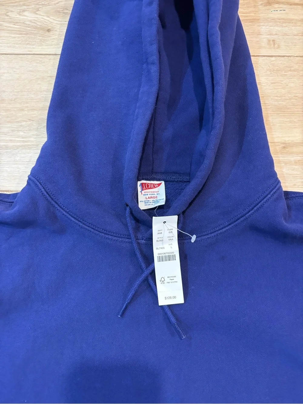 J.Crew Sportswear Heritage Heavyweight 14 oz Fleece Hoodie Sweatshirt Preppy